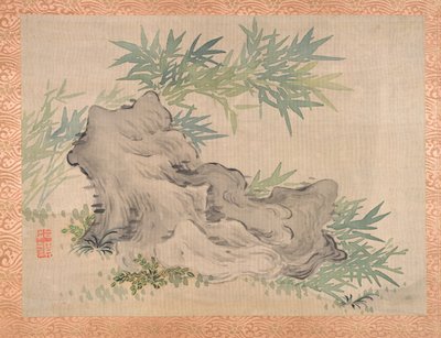 Bambúes y rocas, 1851 de Tsubaki Chinzan